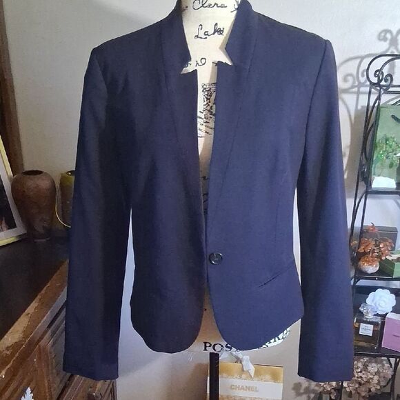 LOFT Navy Blazer with Single Button Size 8 - Picture 1 of 10